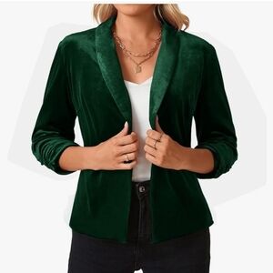 🇺🇸 Mint Limit NWTs Velvet Blazer 3/4 Ruched Sleeve
